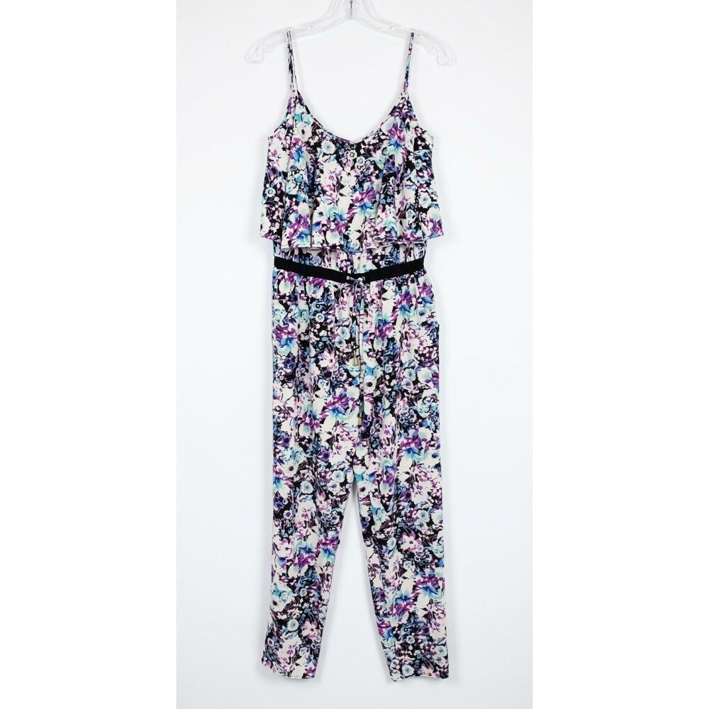 Marilyn Monroe Beaded Halter Black & White Geometric Belt/Zipper Jumpsuit Size M